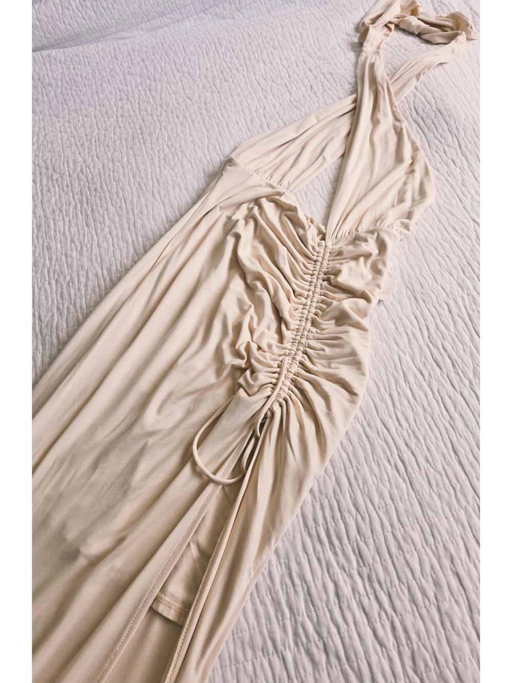 Halter Ruched Side Maxi Dress - Picture 4 of 6